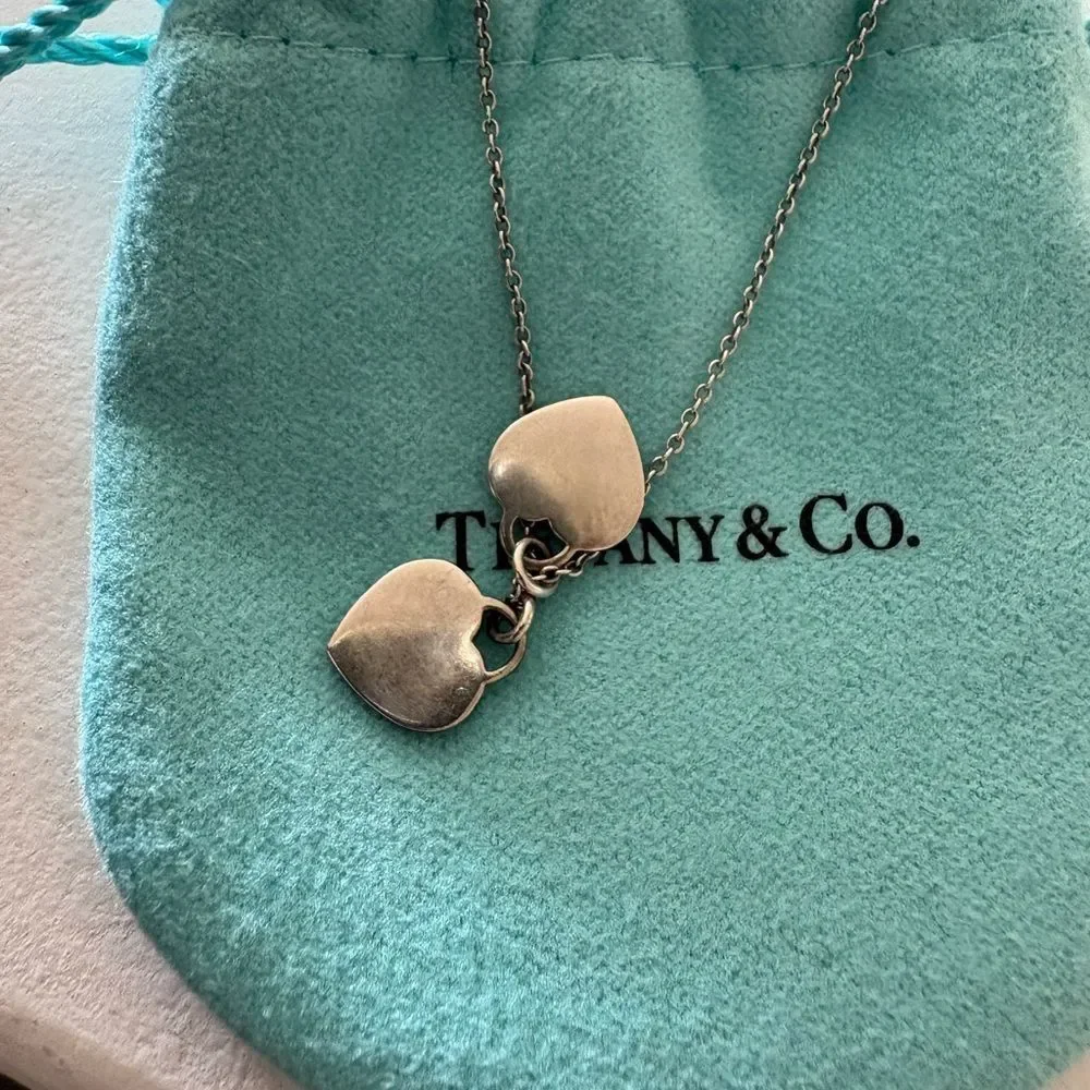Tiffany & Co. Blue Enamel Mini Hearts Necklace - Picture 2 of 4